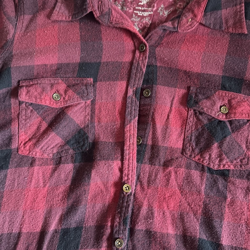 Sonoma Red and Black Button Down Shirt - Picture 3 of 5